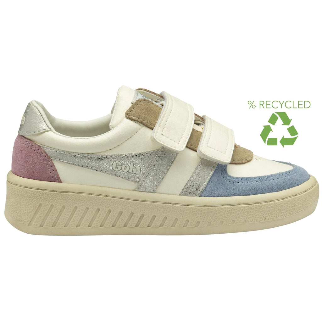 Gola multi-coloured trainer with touch and close fastenings and recycled symbol