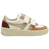 Gola Classics Baskets à bride quadrant Grandslam pour enfants - Blanc cassé/Terre cuite/Or rose/Ocre rouge
