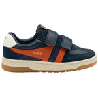 Gola Classics navy and orange trainer with hook and loop fastening