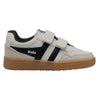 Gola Classics Baskets à bride aigle pour enfants - Blanc cassé/Noir/Vert sapin/Gomme