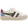 Gola Classics Baskets Trident Grandslam pour femmes - Blanc/kaki/rose fluo