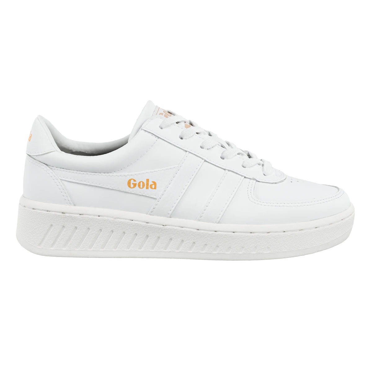 Gola Classics white leather trainer with orange branding