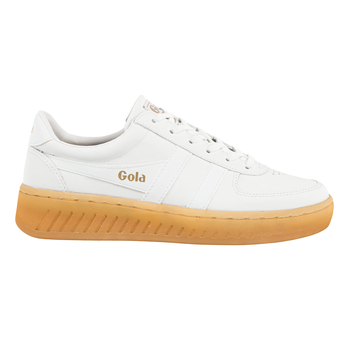 Gola Classics white trainer with a gum sole
