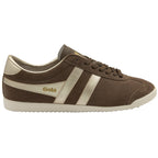 Gola Classics brown suede trainer with metallic gold side stripes and white sole