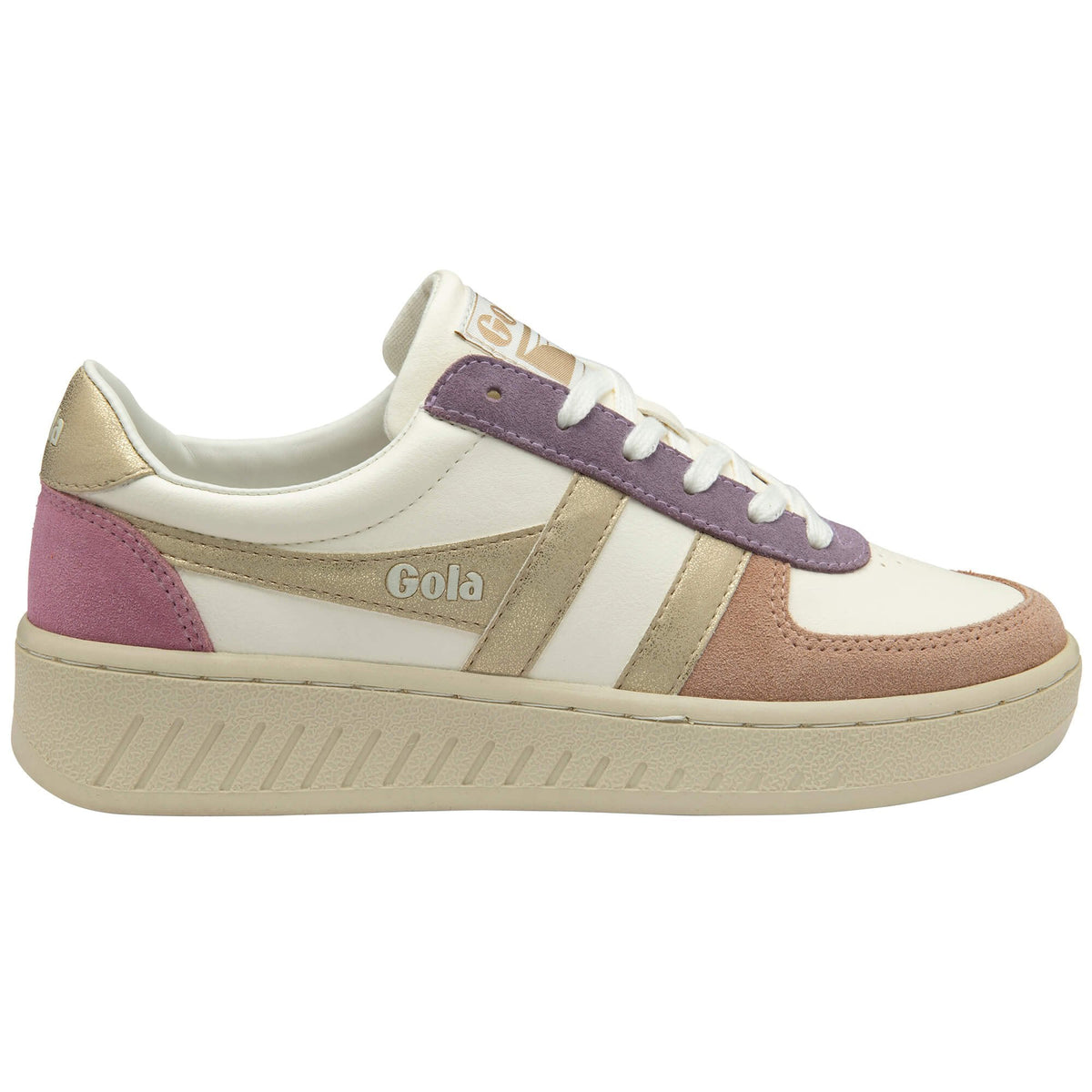 Gola Classics multi-coloured trainer with white base and metallic gold accents