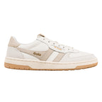 White and beige Gola trainer with a gum sole
