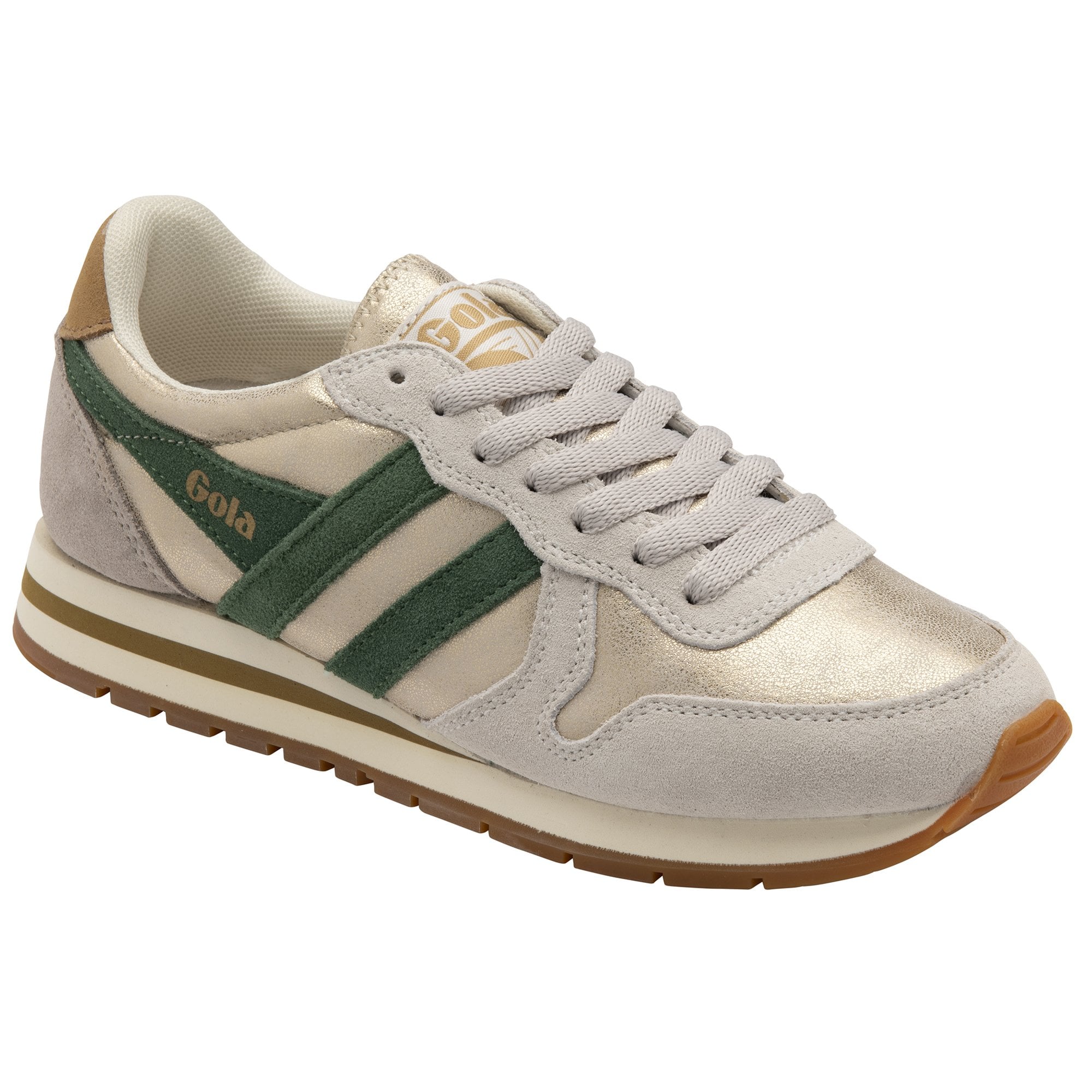 Gola women's trainer in gold and green