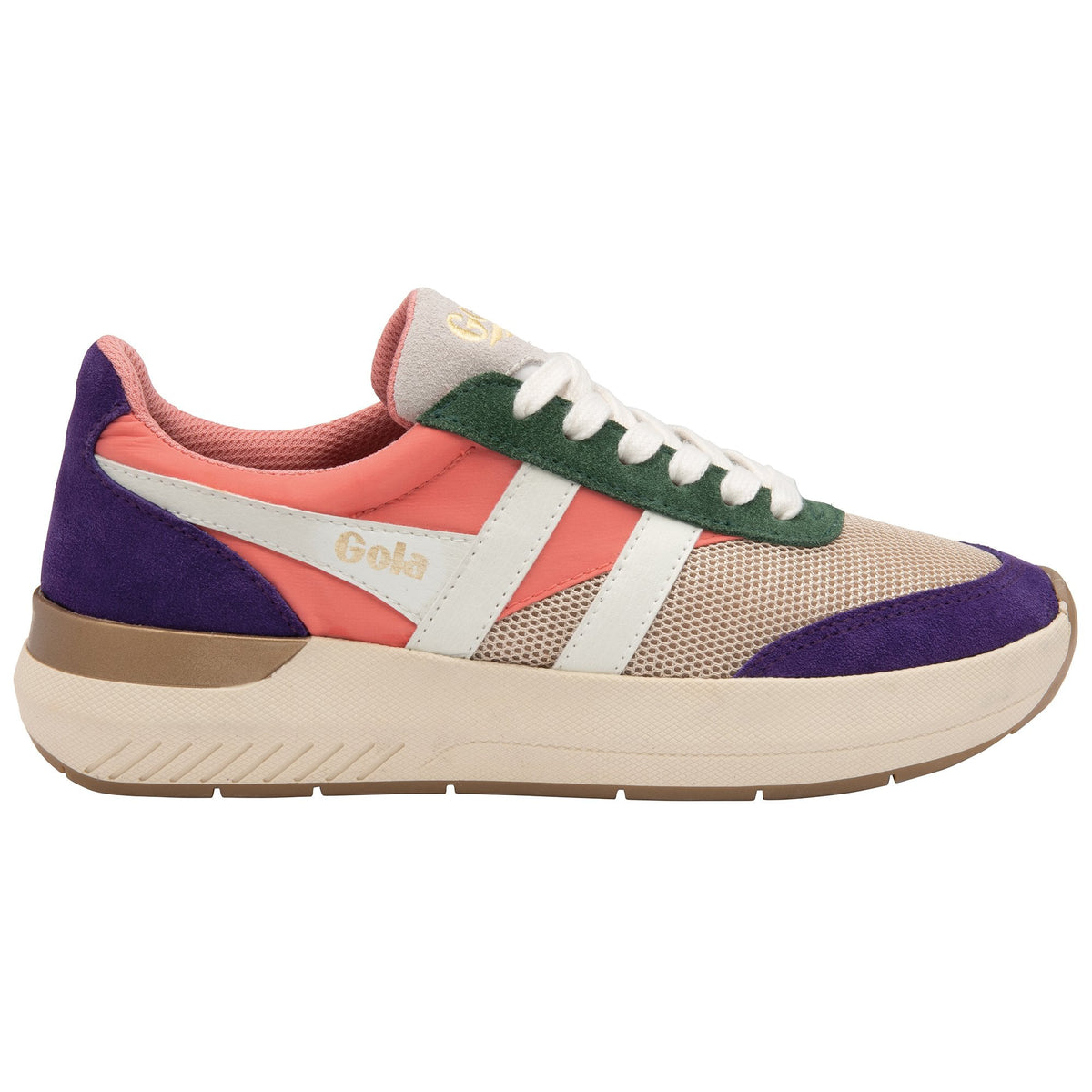 Gola Classics multi-coloured suede and mesh trainer with white laces and chunky sole