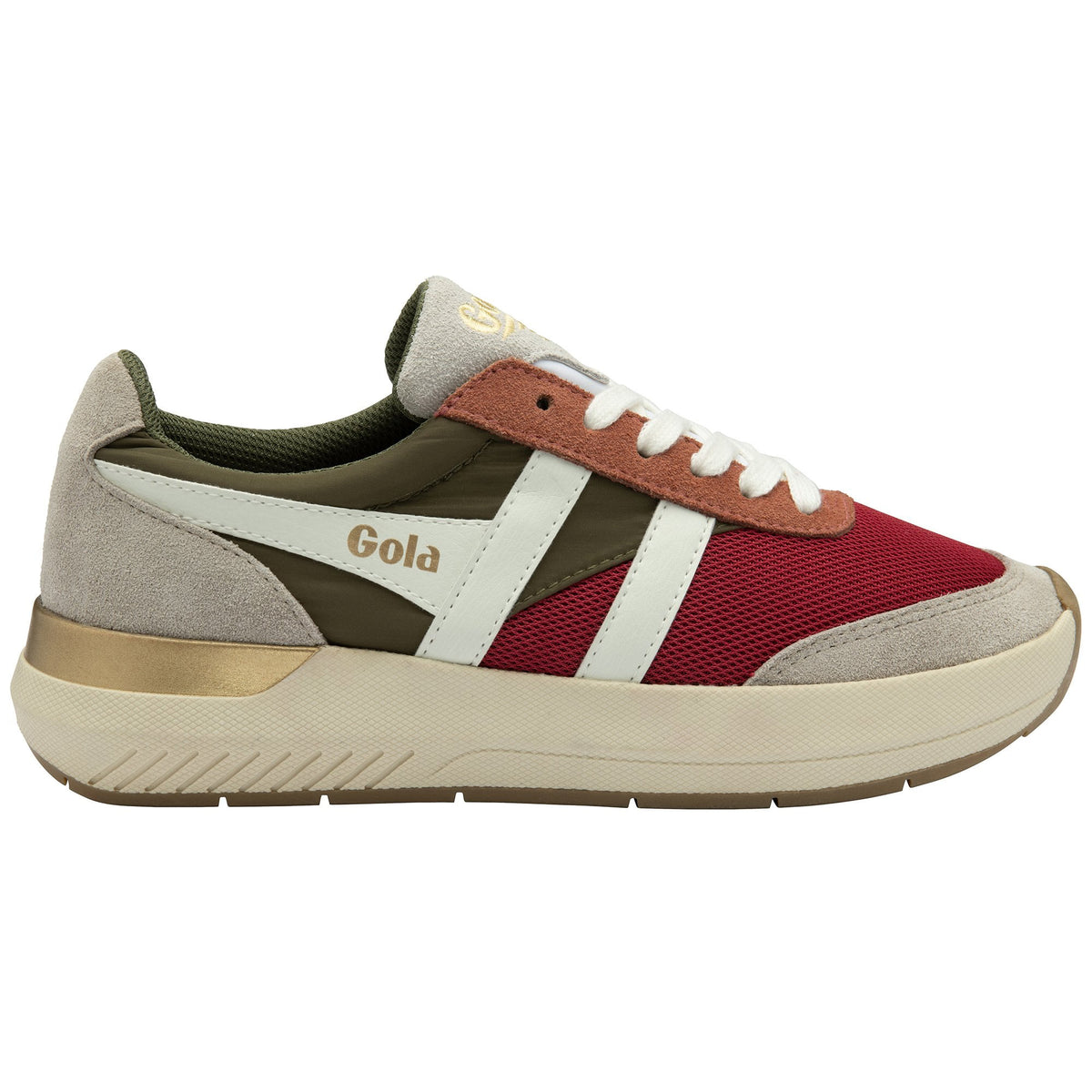 Gola Classics multi-coloured trainers with suede and mesh panels and a thick cream sole