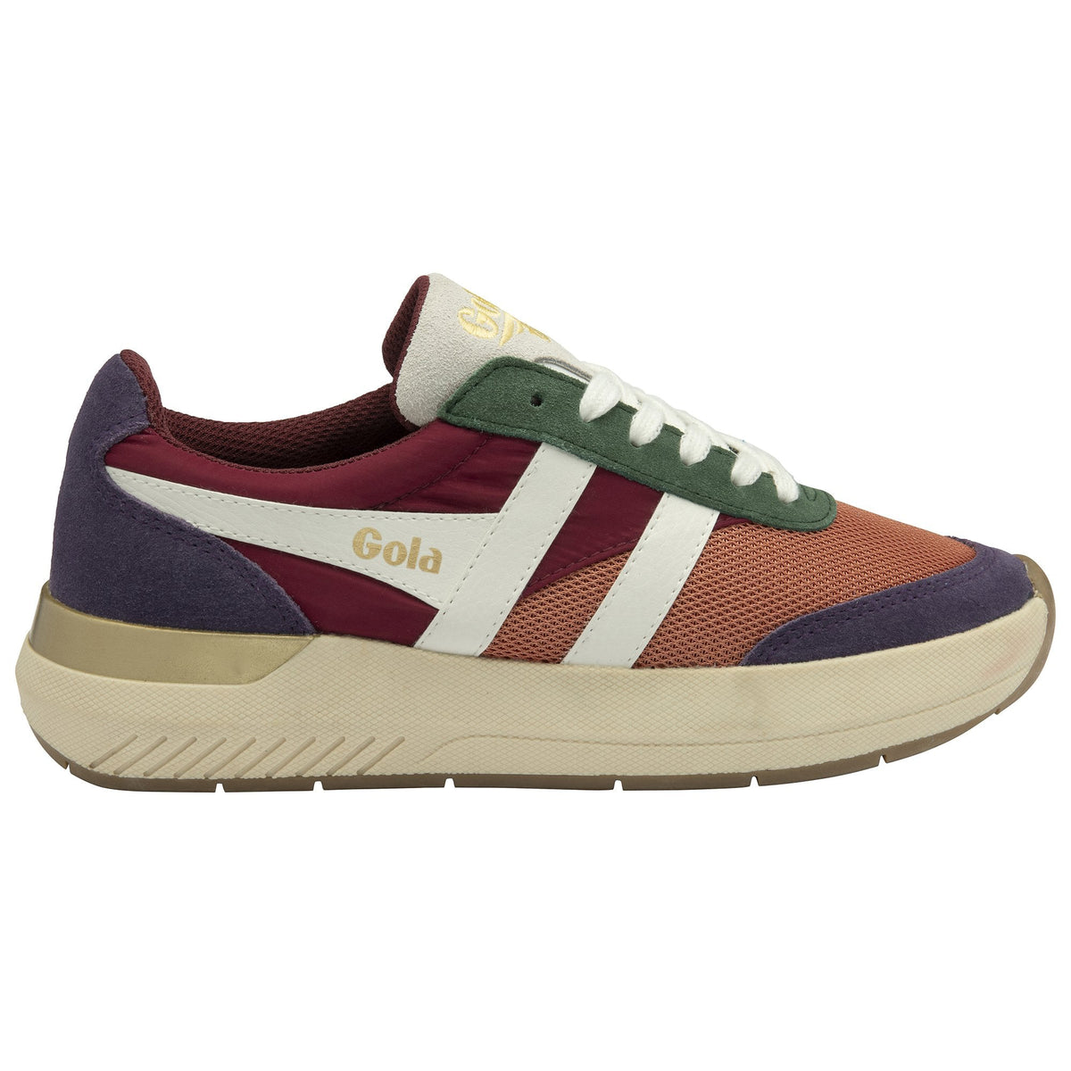 Gola Classics multi-coloured trainer with white laces and a chunky beige sole