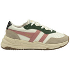 Gola Classics trainer in off-white with pink and green suede detailing and a chunky gum sole