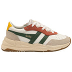 Gola Classics trainer in white with green and rust accents and a beige sole