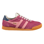 Gola Classics Harrier suede trainer in berry and pink with a gum sole