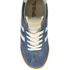Blue Gola trainer with white laces on a white background