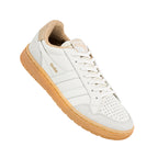 White and beige Gola trainer with a gum sole