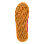 Gum rubber sole of a Gola Classics trainer with a wavy tread pattern and circular grip studs