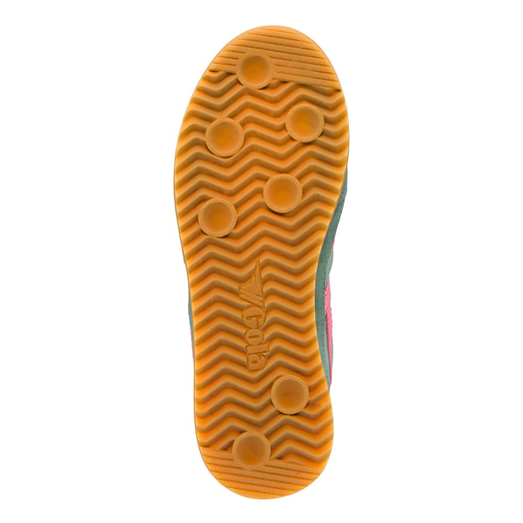 Gum rubber sole with a wavy tread pattern and Gola Classics branding