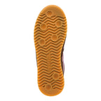 Gum rubber trainer sole with wavy tread pattern and Gola logo