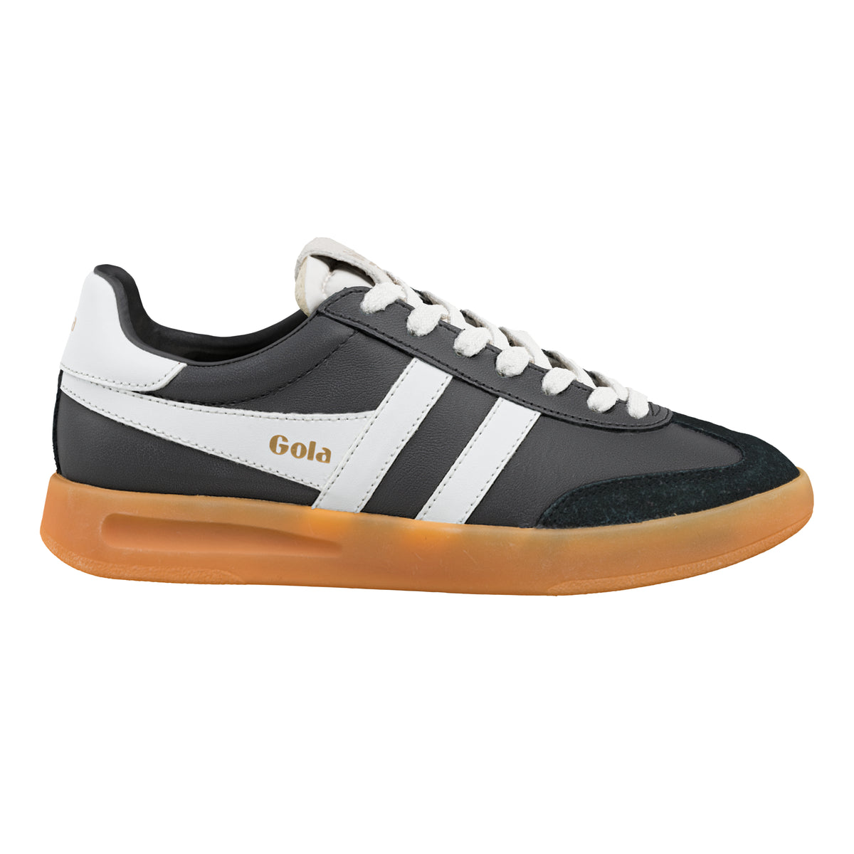 Gola Classics black and white trainer with a gum sole