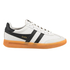 Gola Classics white trainer with black side stripes and a gum rubber sole
