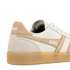 Cream and beige Gola trainer showing heel and side branding