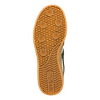Brown rubber trainer sole with circular tread pattern and Gola branding