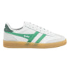 Gola Classics Baskets en cuir Viper pour femmes - Blanc/Émeraude/Vert sapin/Gomme
