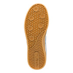 Tan rubber trainer sole with circular tread pattern and Gola branding