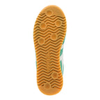 Gum rubber trainer sole with wavy tread pattern and Gola logo