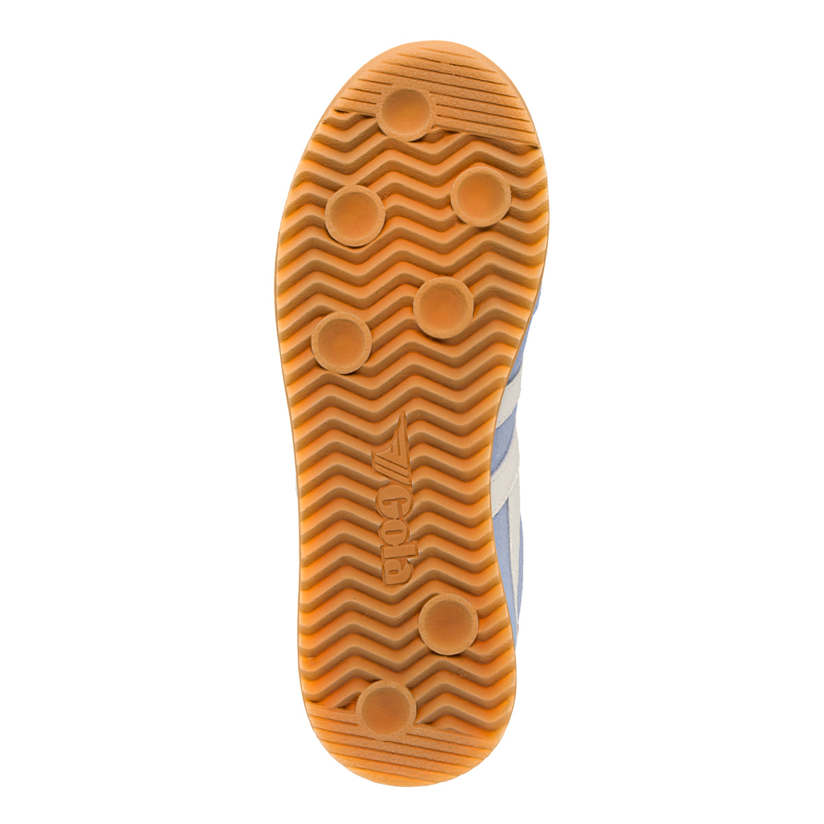 Gola Classics trainer gum rubber sole with chevron tread pattern and circular grip details