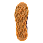 Gum rubber trainer sole with wavy tread pattern and Gola logo