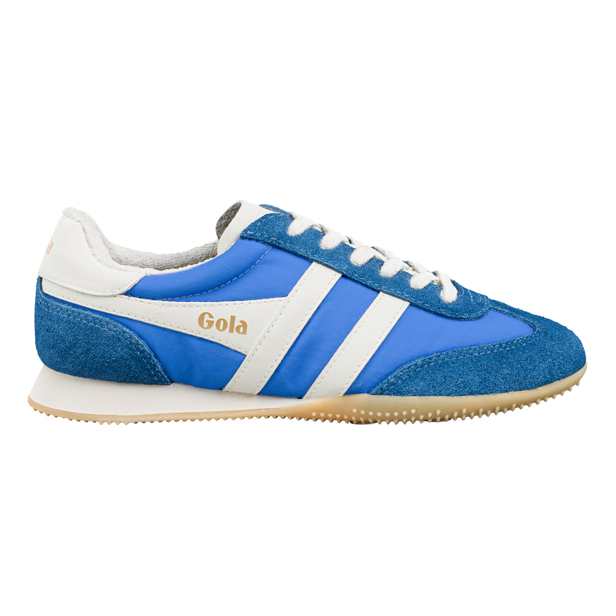 Gola Classics Sheerluxe blue and white suede trainer with gum sole