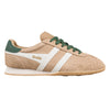 Gola Classics Damen Sprinter Wildleder-Sneaker - Helles Karamell/Gebrochenes Weiß/Immergrün