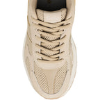 Beige Gola lace up trainer with mesh and suede panels