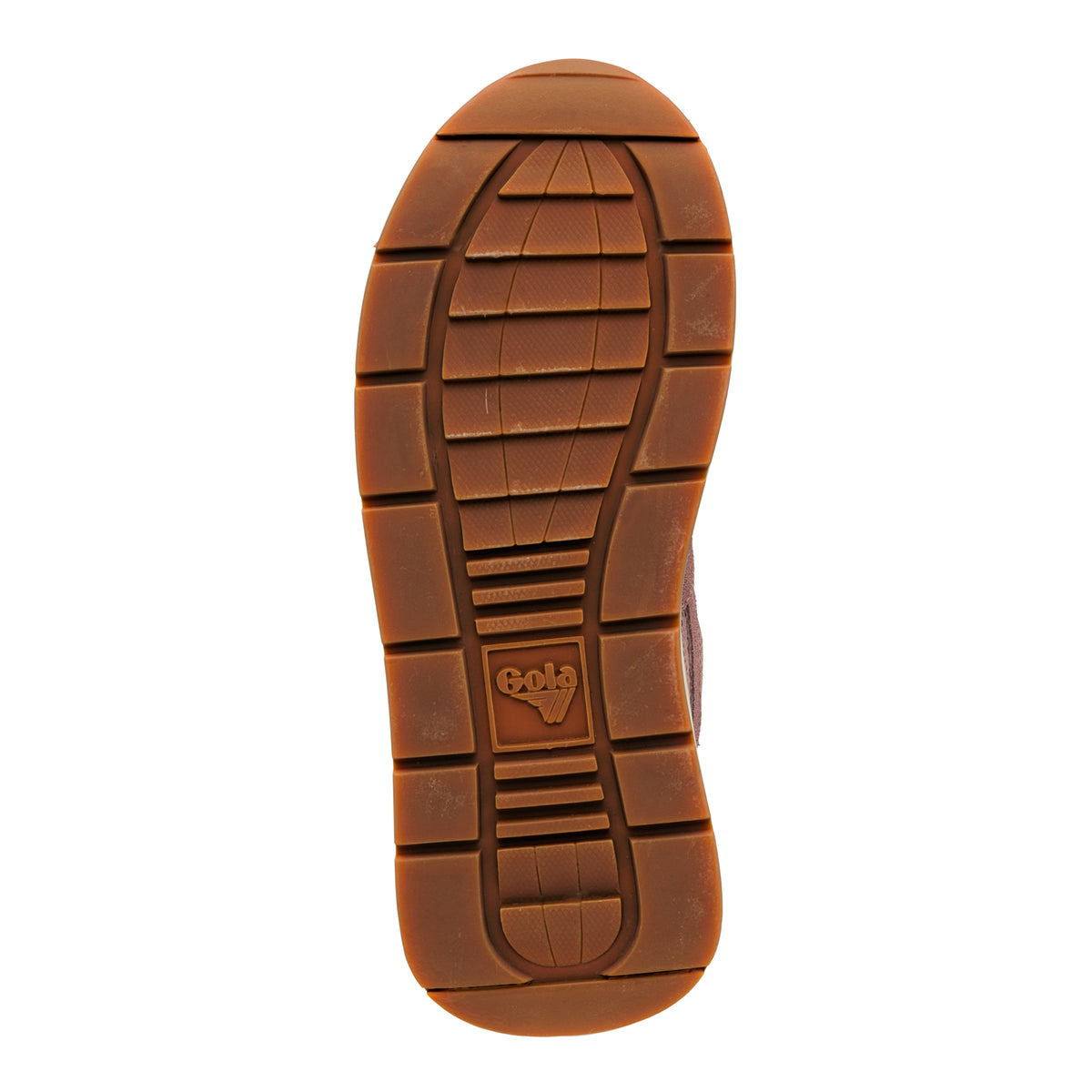 Brown rubber trainer sole with Gola logo