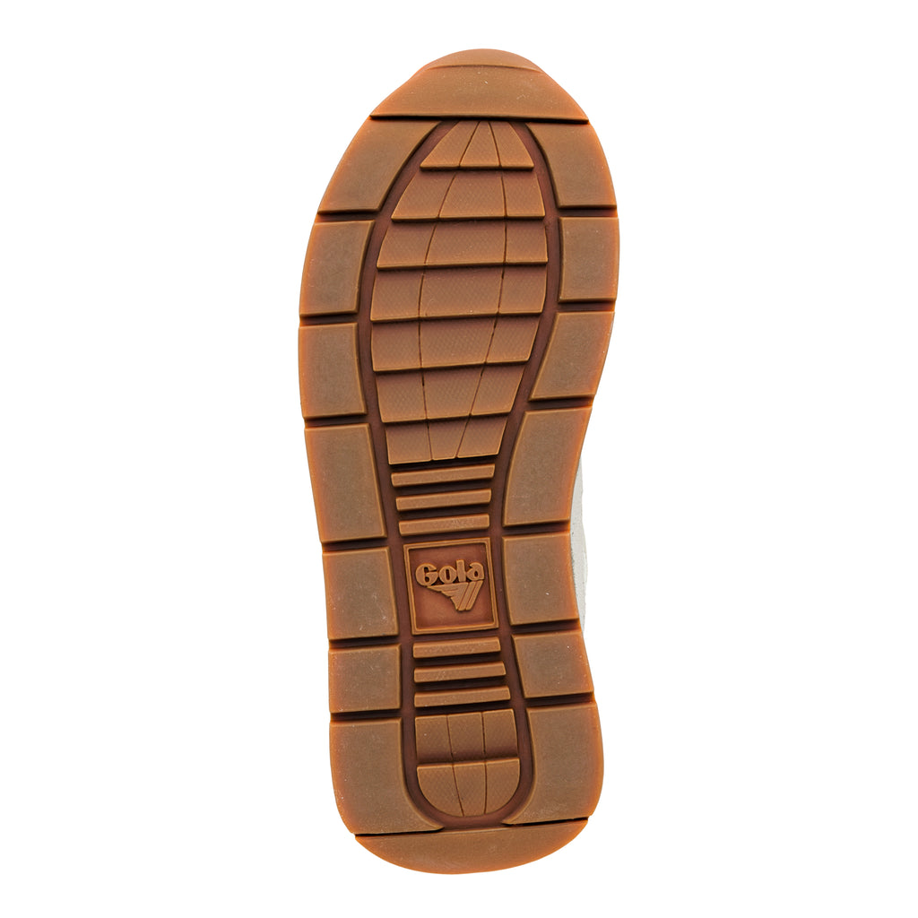 Brown rubber trainer sole with Gola branding