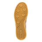 Gum rubber trainer sole with circular tread pattern and Gola branding