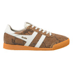 Gola Classics brown snakeskin print trainer with white side stripes and gum sole