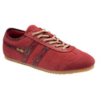 Red Gola trainer with snakeskin effect trim and beige laces