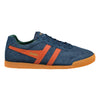 Gola Classics Baskets Harrier en daim pour hommes - Bleu marine/Orange sombre/Sauge