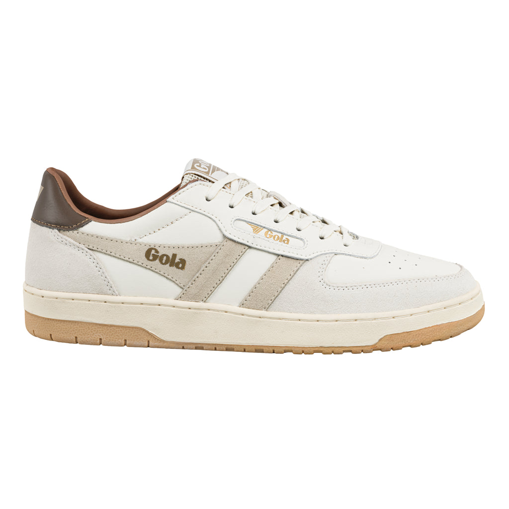 Gola Classics white and beige leather trainer with gum sole