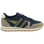 Gola Classics navy and khaki suede trainer with gum sole
