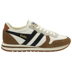 Gola Classics Harrier trainer in white with brown suede and black side stripes