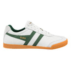 Gola Classics white trainer with green side stripes and gum sole