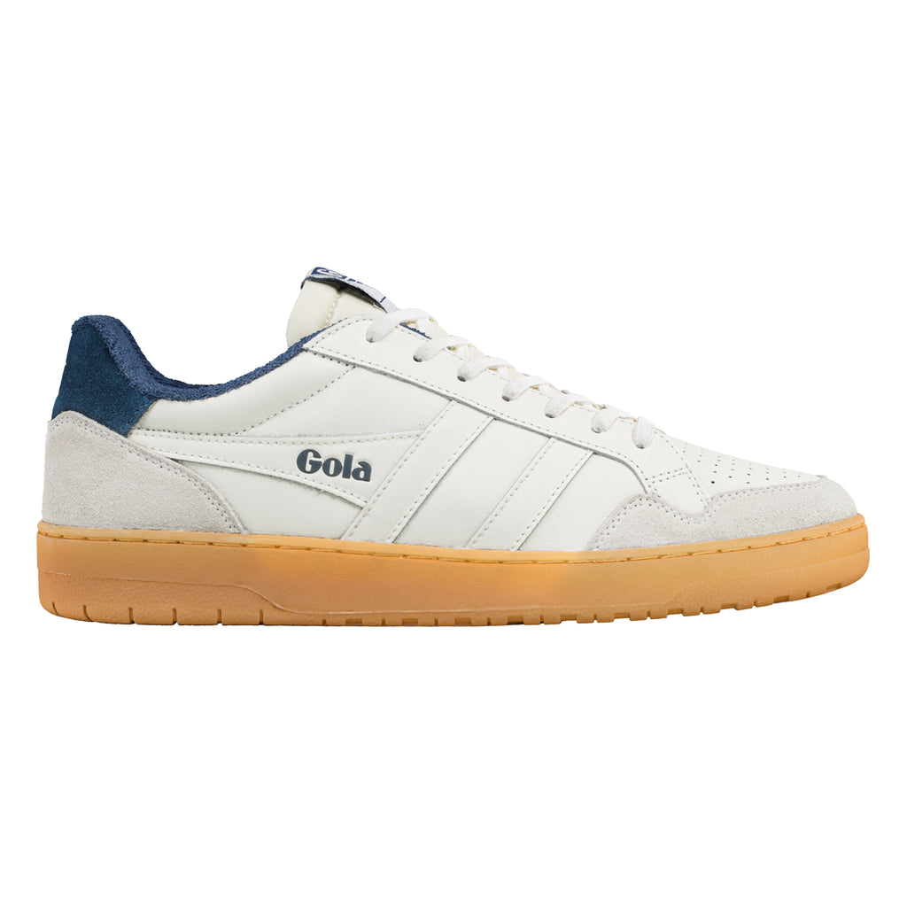 Gola Grandslam Classic Trainers in white and navy with a gum sole