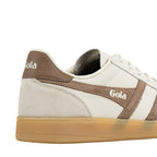 Cream and brown Gola trainer with gum sole
