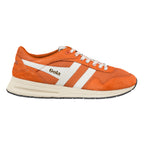 Gola Classics orange suede and mesh trainer with white side stripes and cream sole