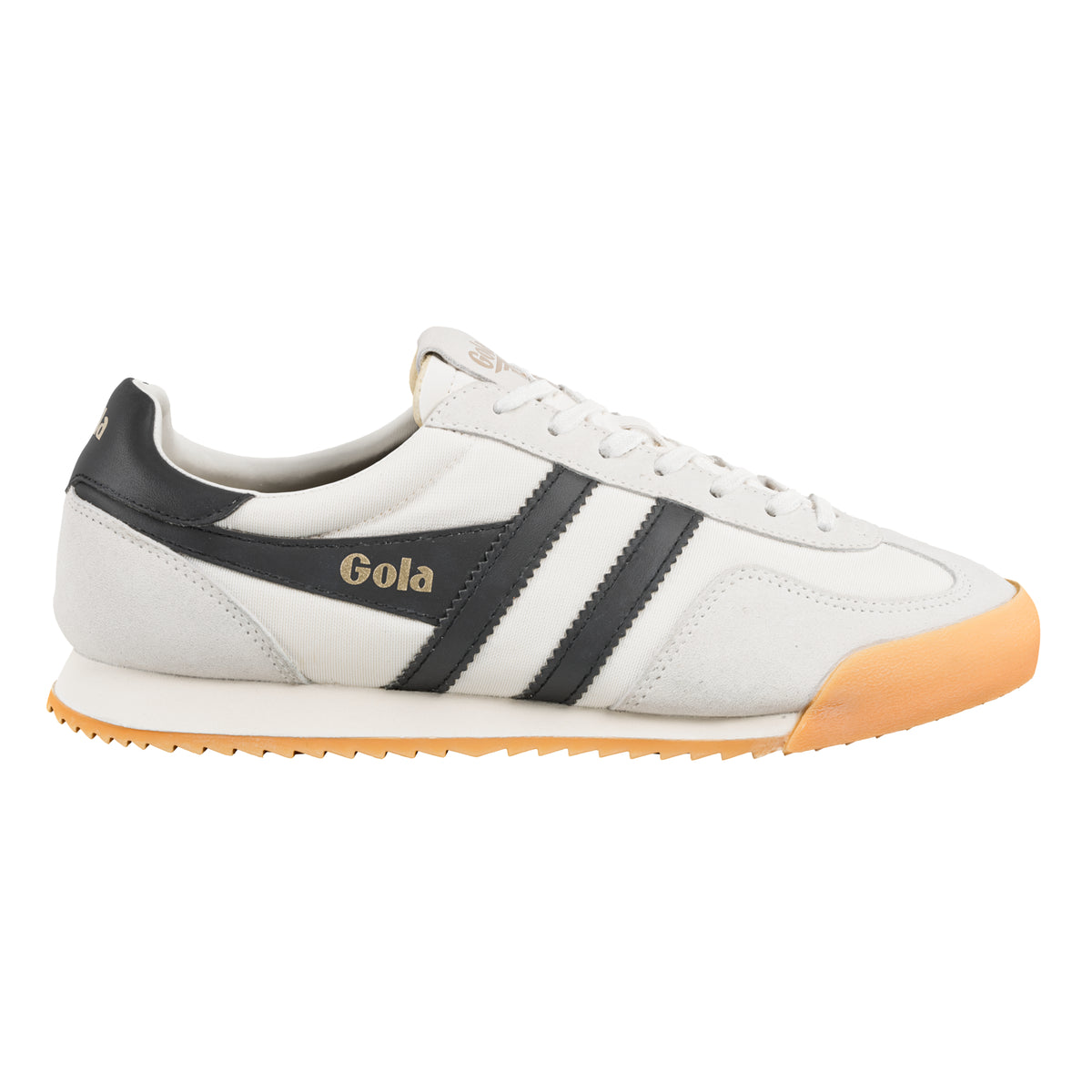 Gola Classics white and black trainer with a gum sole