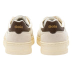 Rear view of cream and brown Gola trainers showing heel detail