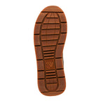 Brown rubber trainer sole with Gola logo and grid tread pattern